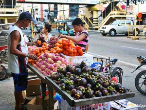 A street fruit vendor along Iznart Street in Iloilo City